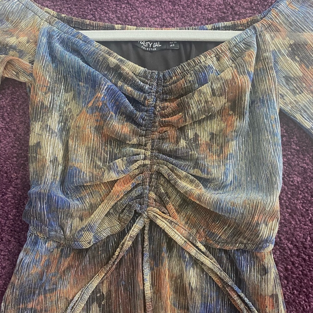Nasty Gal shimmery off the shoulder long dress